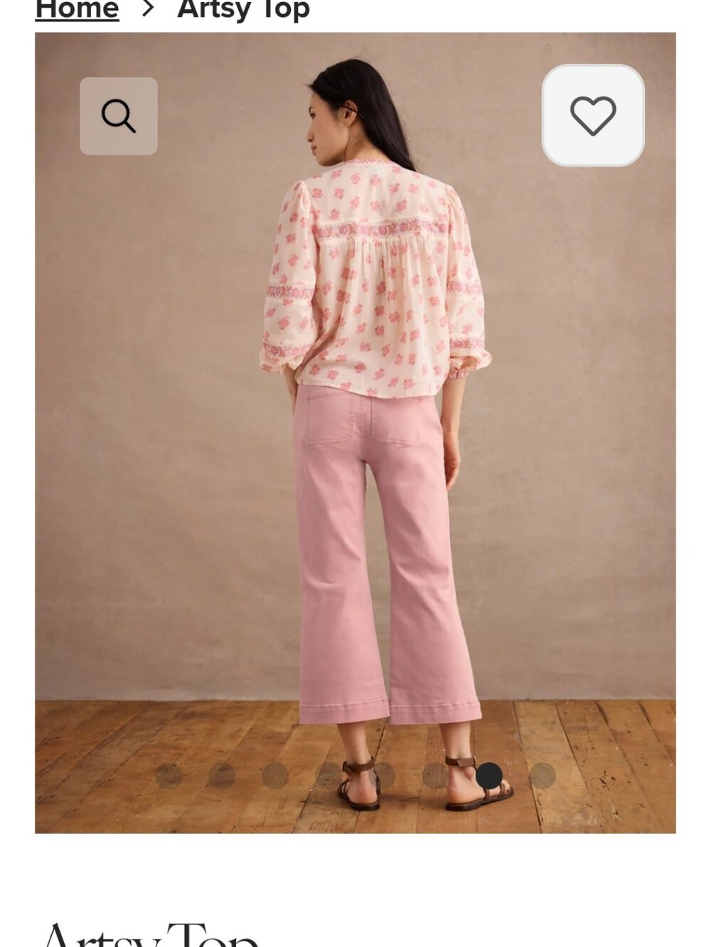 CAbi Pink Floral Pintuck Blouse - Picture 4 of 10